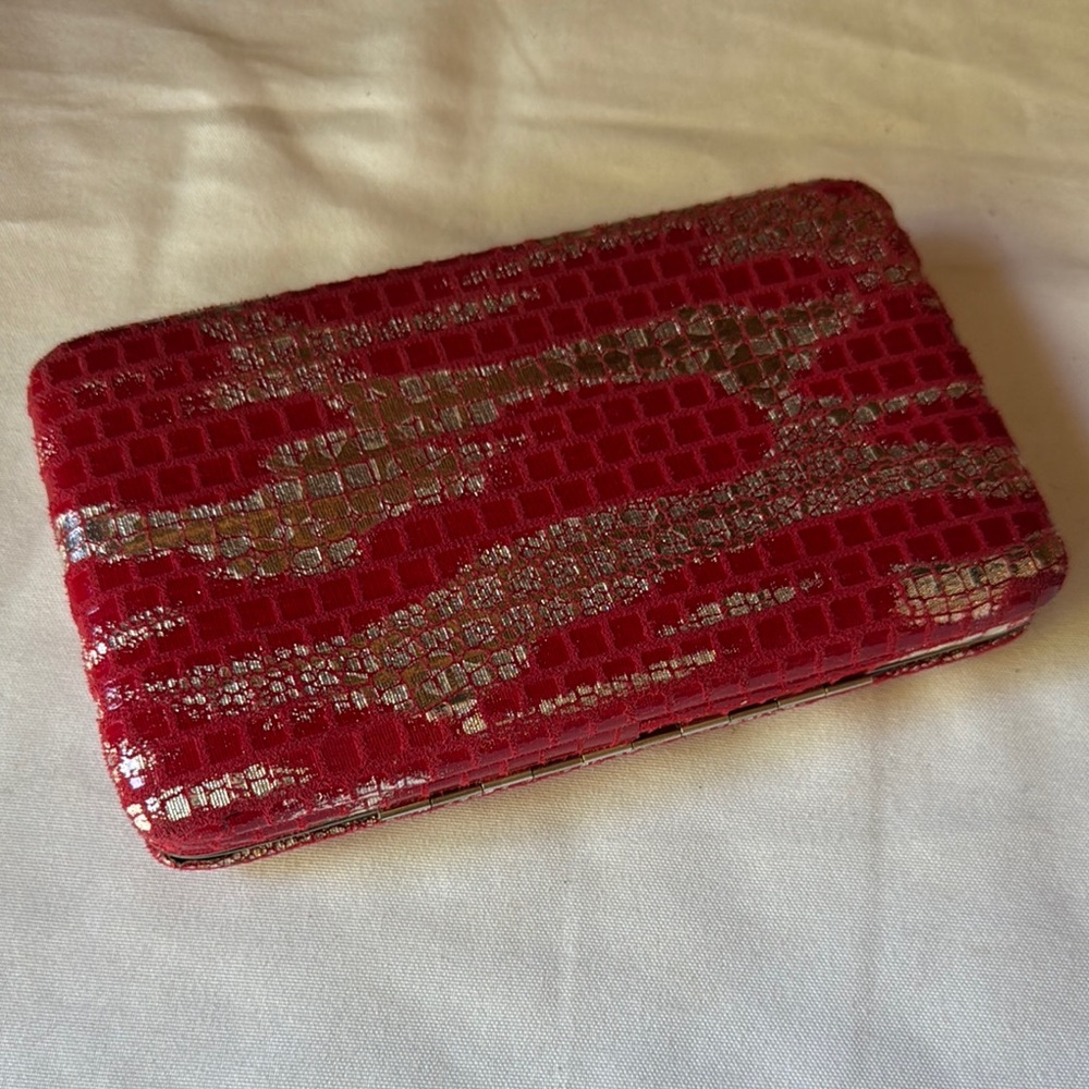 Women’s Clutch Red/Silver Wallet